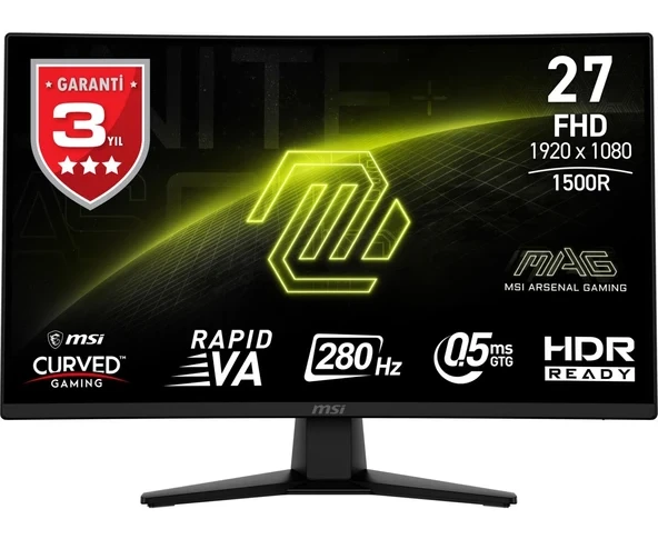 27″ MAG 274CXF 1920×1080 (FHD) Curve 1500R Rapıd VA 280HZ 0.5MS Monitör