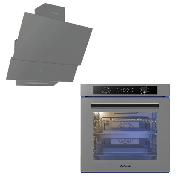 2li Ankastre Set(88 Litre A-68 Sgf3 Platinum Metalik Ankastre Dijital