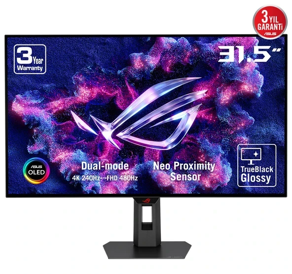 31.5 Asus ROG Strix Oled XG32UCWMG 4K 240HZ / FHD 480HZ 0.03MS HDR10 Monitör