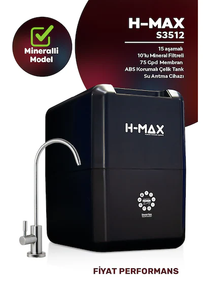 8 Litre 15 Aşama Mineralli 75 Gpd Su Arıtma Cihazı Hmaxs3512