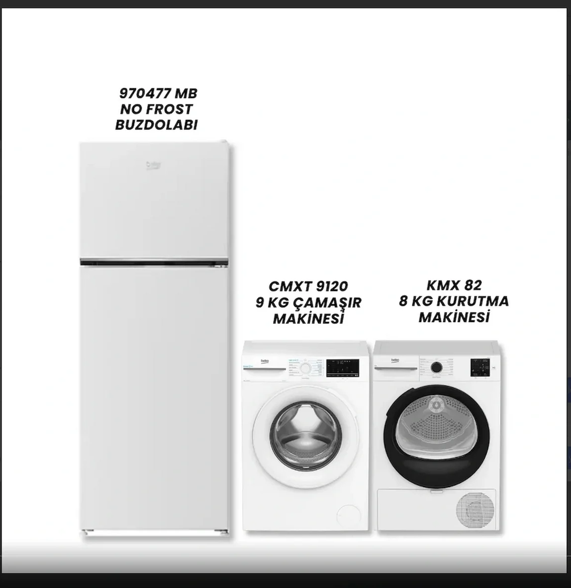 970477 MB Buzdolabı – Cmxt 9120 Çamaşır – KMX 82 Kurutma