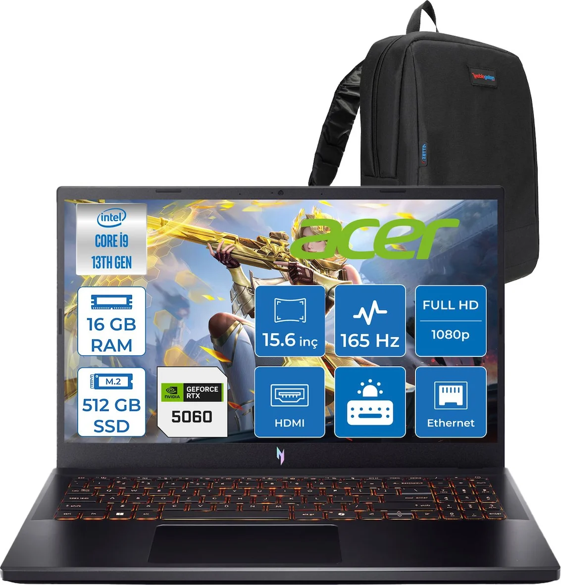 Acer Nitro V15 ANV15-52-91EQ Intel Core I9 13900H SSD RTX5060 Freedos