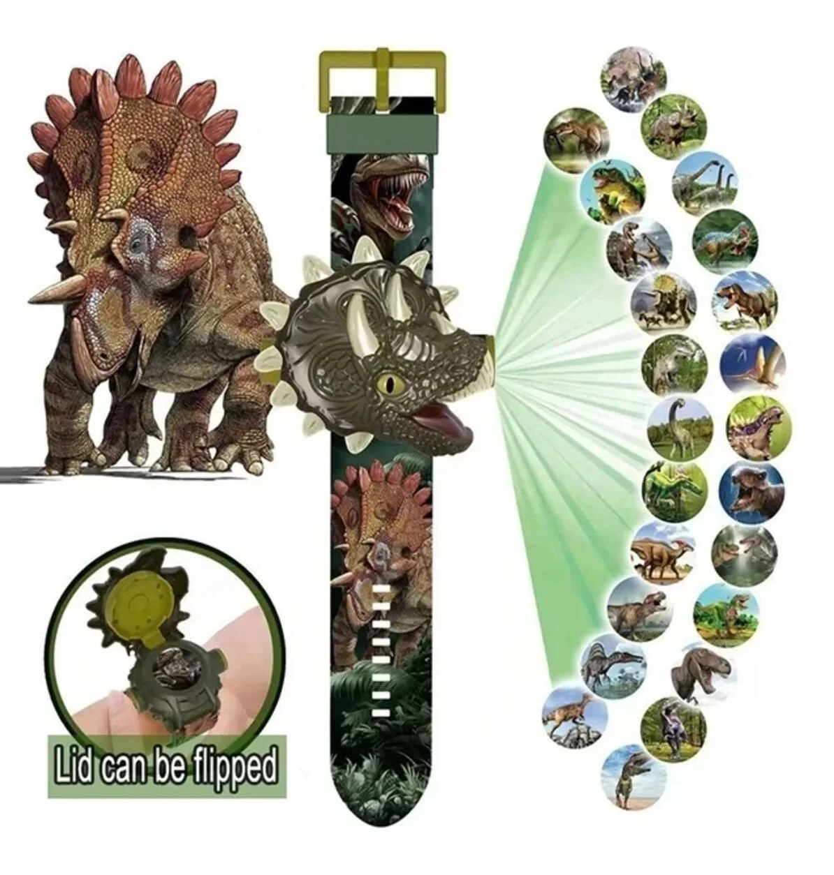 admay Dinozor 3d Projeksiyonlu Saat 24 Farklı Karakteri Duvara Yansıtır