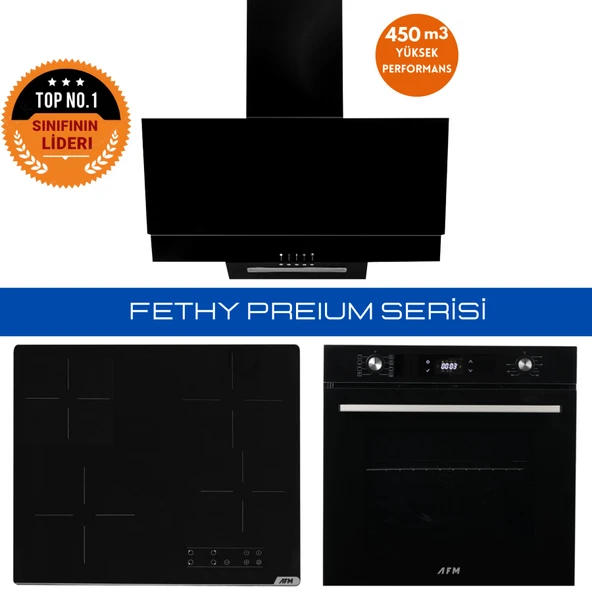 AFM Tech Fethy 074 Premium Vitroseramik Elektrikli Ankastre Set