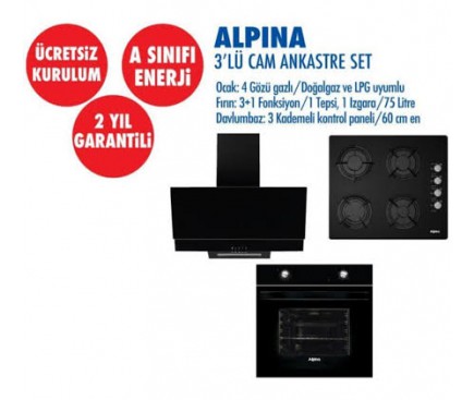 Alpina Statik Cam Ankastre Set
