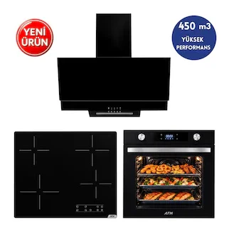 Alveus AFM Serisi Ec-04 Turbo Elektrikli Vitroseramik 3’Lü Ankastre Set
