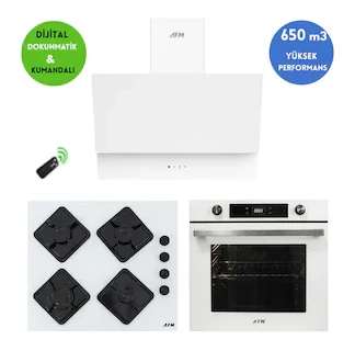 Alveus Afm Serisi FM7701 + FM2201 + FM3401W Stella Turbolu Cam Ankastre Set