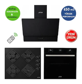 Alveus AFM Serisi Fue-08 Cam Turbo 3’Lü Ankastre Set Fırın + Ocak