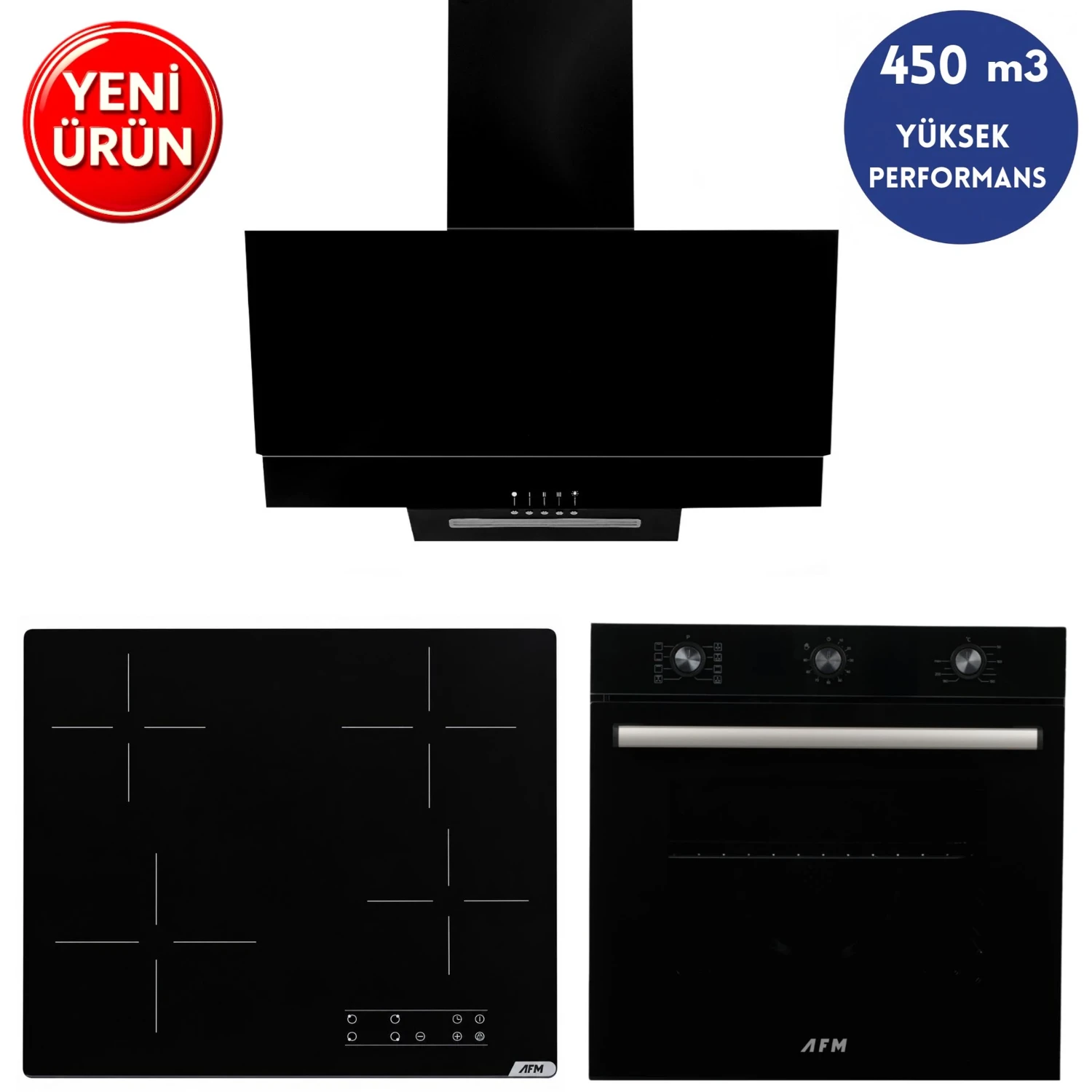 Alveus AFM Serisi FUE-10 Dijital Elektr. Vitroseramik 3’lü Ankastre Set