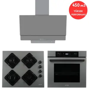 Alveus AFM Serisi İnci Cam -Gri 3’lü Ankastre Set ( FM7710 + FM-BD2210