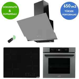 Alveus AFM Serisi S1 Dijital Elektrikli Vitro. -Gri Ankastre Set ( V6-04 + FM3409 + FM7710)