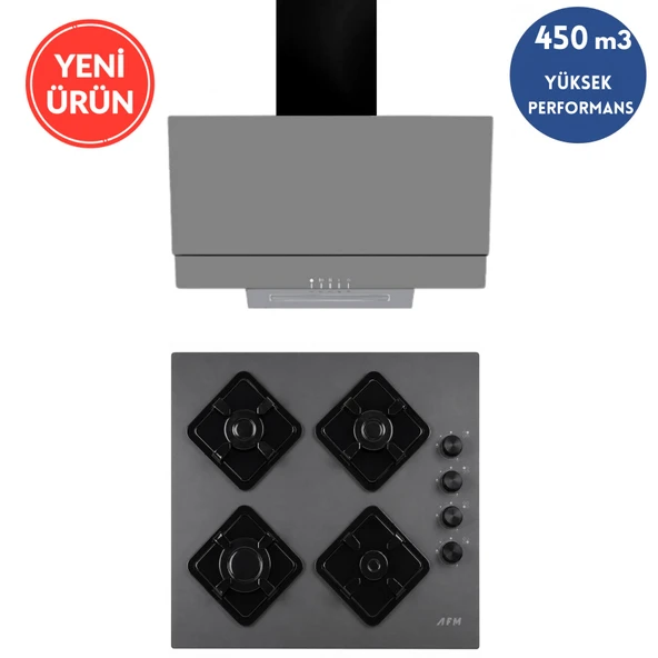 Alveus AFM serisi T15 -Gri 2’li ( ikili ) Cam Ankastre Set