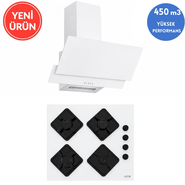 Alveus AFM serisi T3 2’li ( ikili ) Cam Ankastre Set ( Davlumbaz+ Ocak
