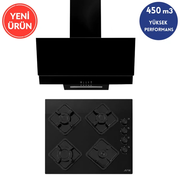 Alveus AFM serisi T8 2’li ( ikili ) Cam Ankastre Set ( Davlumbaz+ Ocak