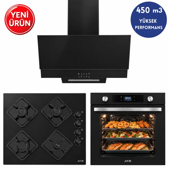 Alveus AFM Serisi UEF-98 Cam Turbo+Soğutma Dijital Dokunmatik Ankastre Set