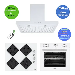 Alveus AFM Serisi Wh3 Turbo Dijital Dokunmatik Cam 3’Lü Ankastre Set