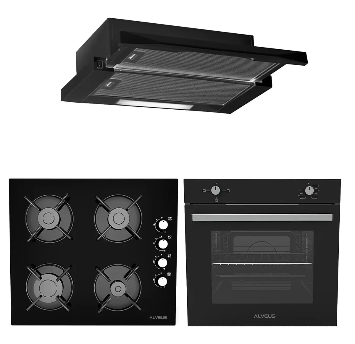 Alveus Black Style 604 3’lü Ankastre Set