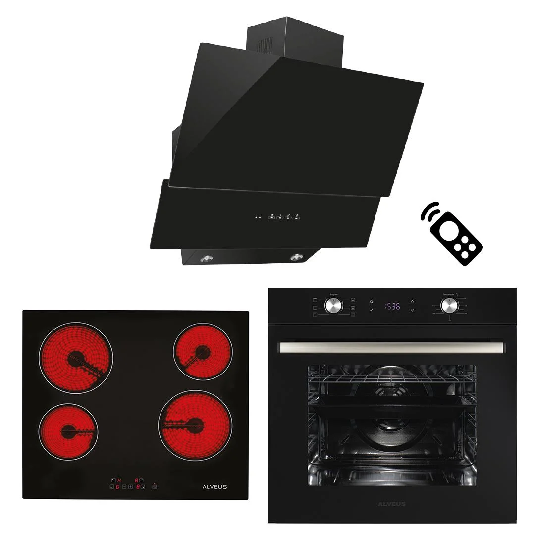 Alveus Europe Siyah 3’LÜ Ankastre SET (Vitro 641 – MFA 627 – MOD 3000)