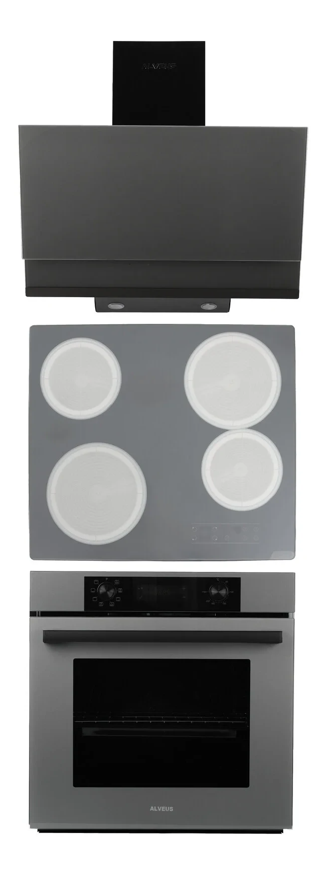Alveus Shadow Elektrikli 3’lü Cam Dijital Ankastre Set