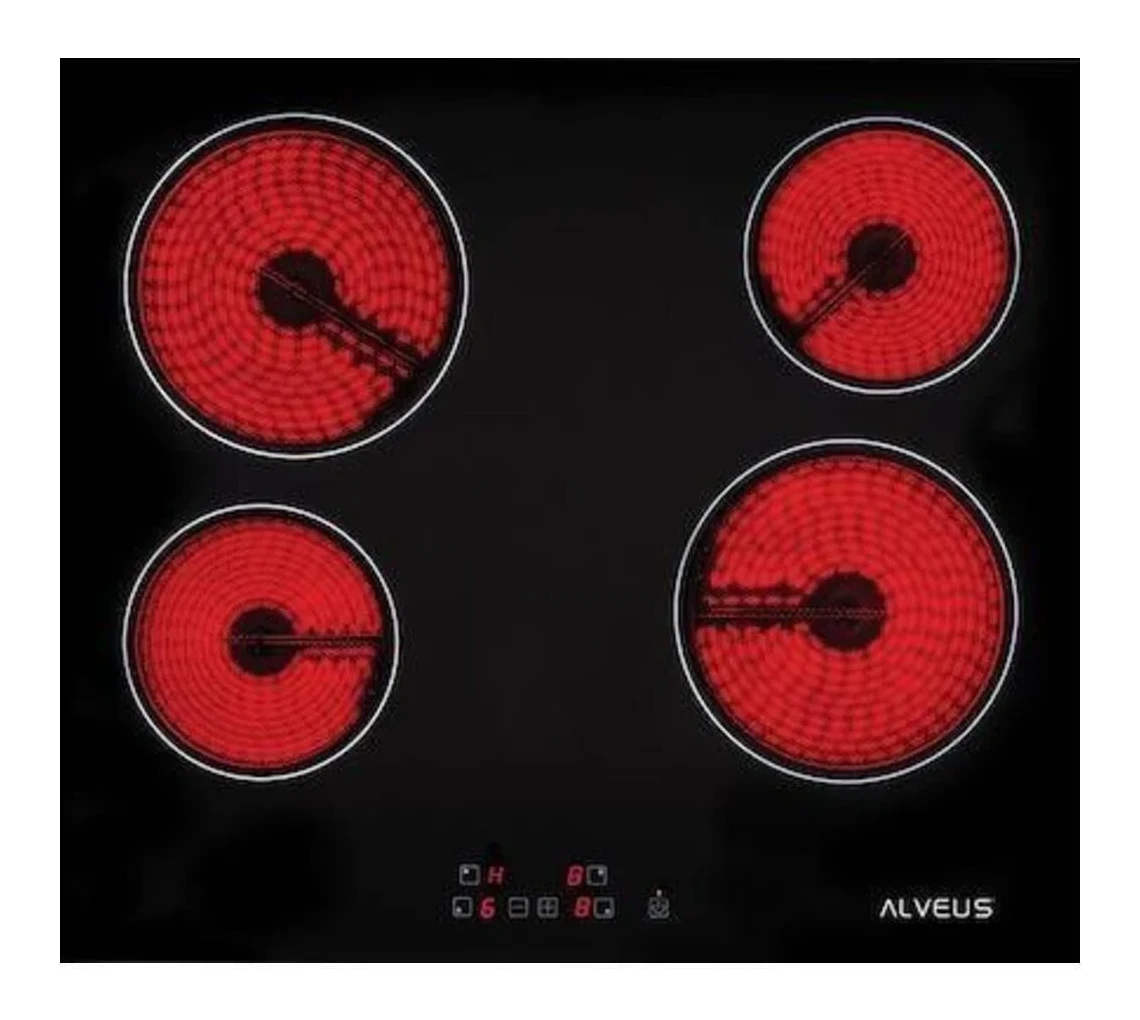 Alveus V-604 BL Siyah Vitroseramik Elektrikli Ocak