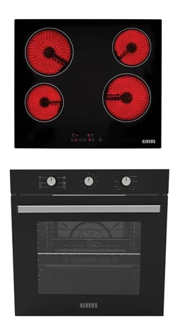 Alveus Vitro 614 Siyah 2’Lİ Ankastre SET(Vitro 641 – MFA 614 )