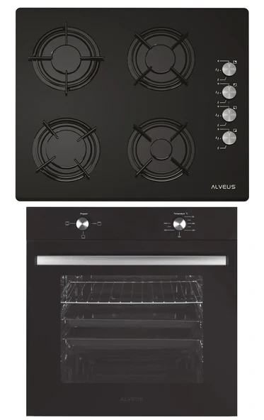 Alveus Yakamoz 2’Lİ Siyah Ankastre SET (GLS 640 – MFA 604 )