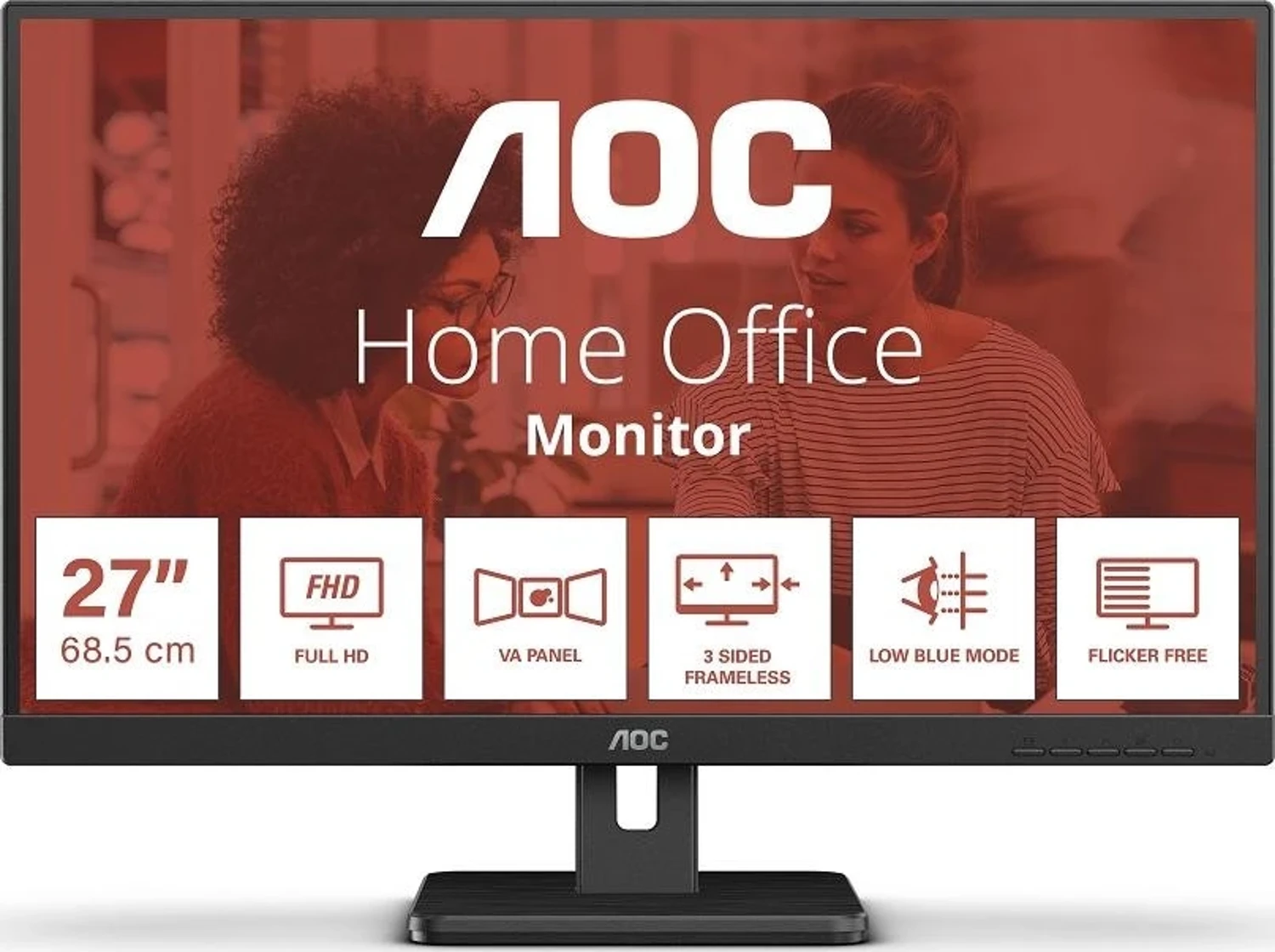 Aoc 27″ Va 27E3Um/Bk 4Ms 75Hz Hdmı-Dp Usb Ev İş Monitörü