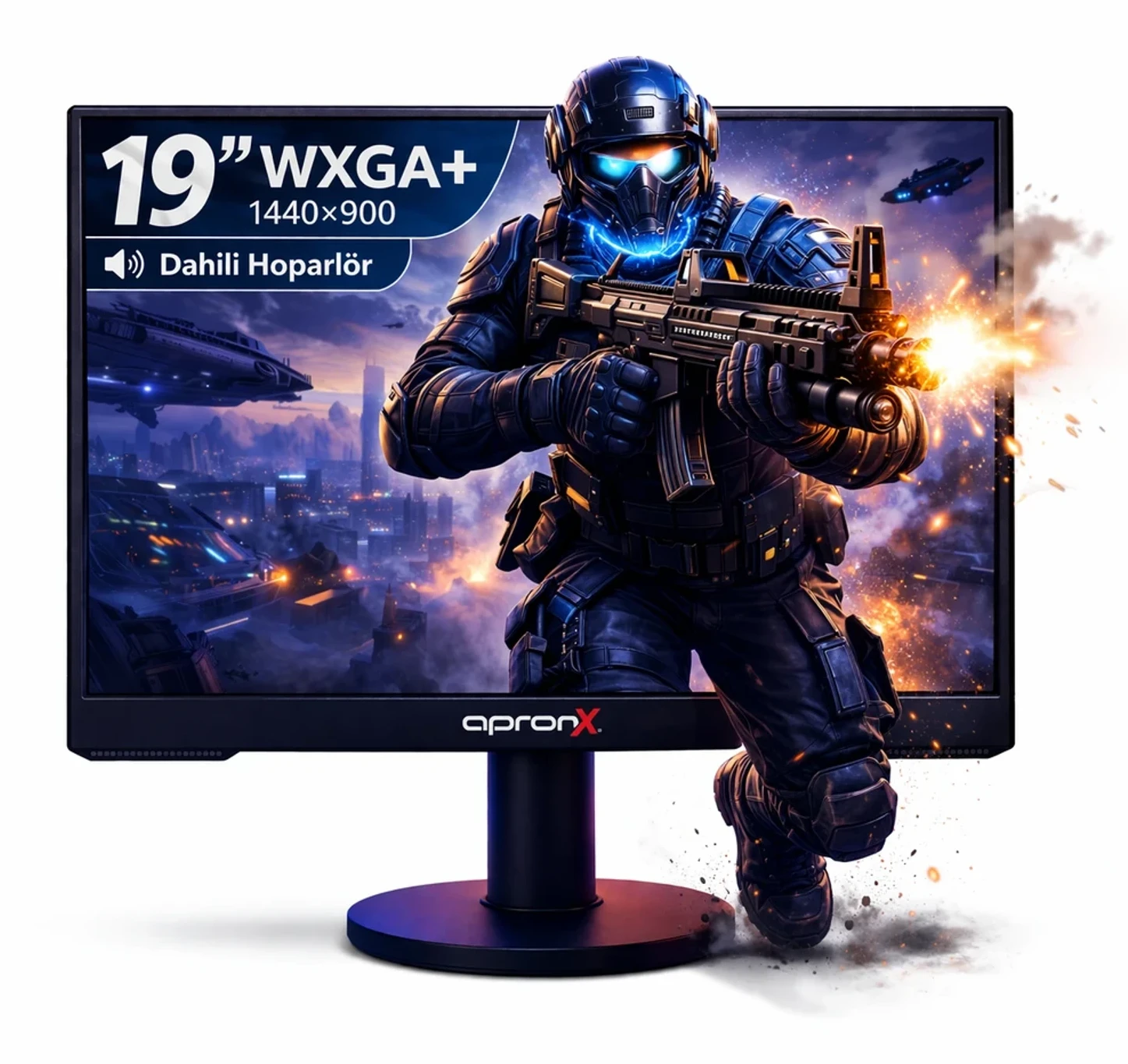 APX-NWS19 19 İnç LED Monitör Dahili Haporlör 900P VGA HDMI Girişli