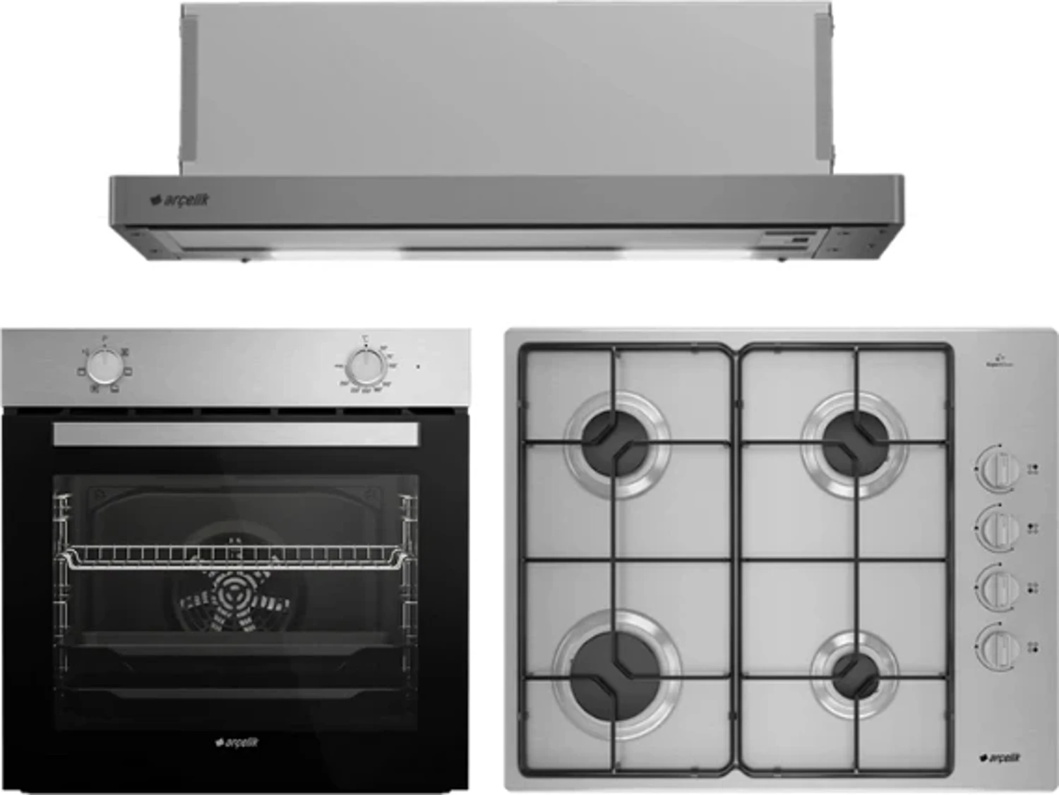 Arçelik Inox Ankastre Set