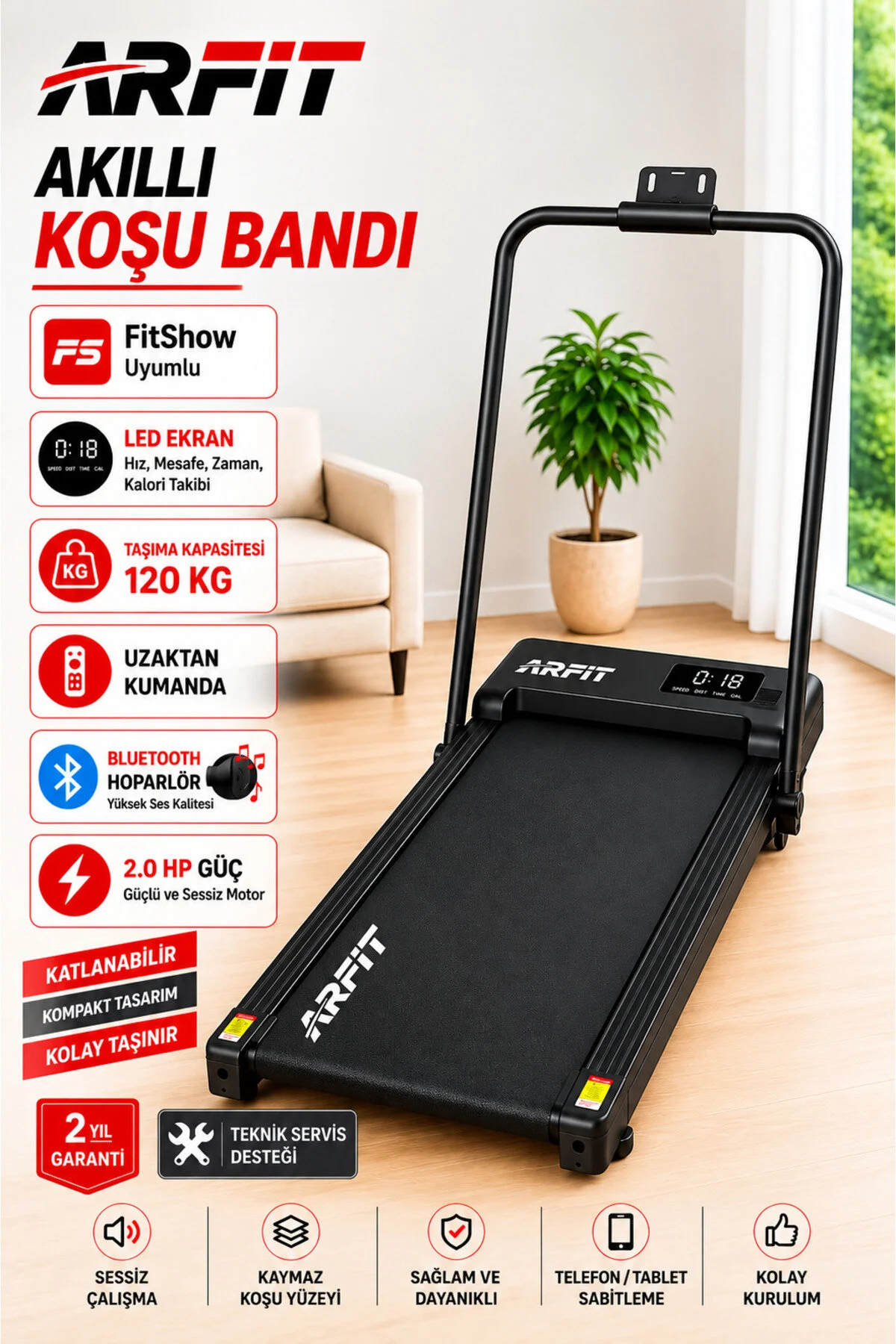 arfit Akıllı Koşu ve Yürüyüş Bandı