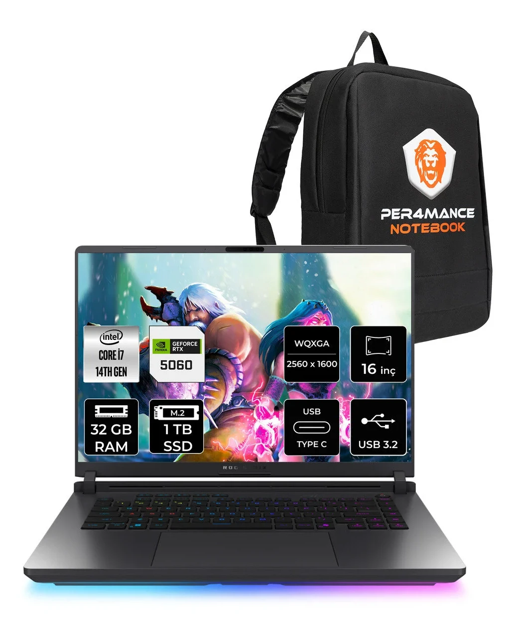 ASUS ROG Strix G16 i7 14650HX SSD RTX5060/ 240Hz WQXGA 16” FDOS