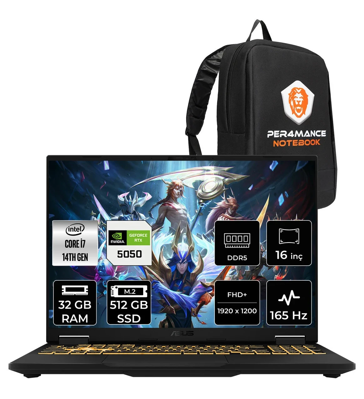 ASUS TUF F16 i7 14650HX SSD RTX5050/ 115W 165Hz 16” WUXGA FDOS Gaming