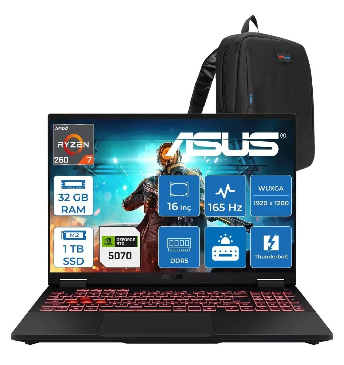 ASUS Tuf Gaming A16 FA608UP Amd Ryzen 7 260 SSD RTX5070 16