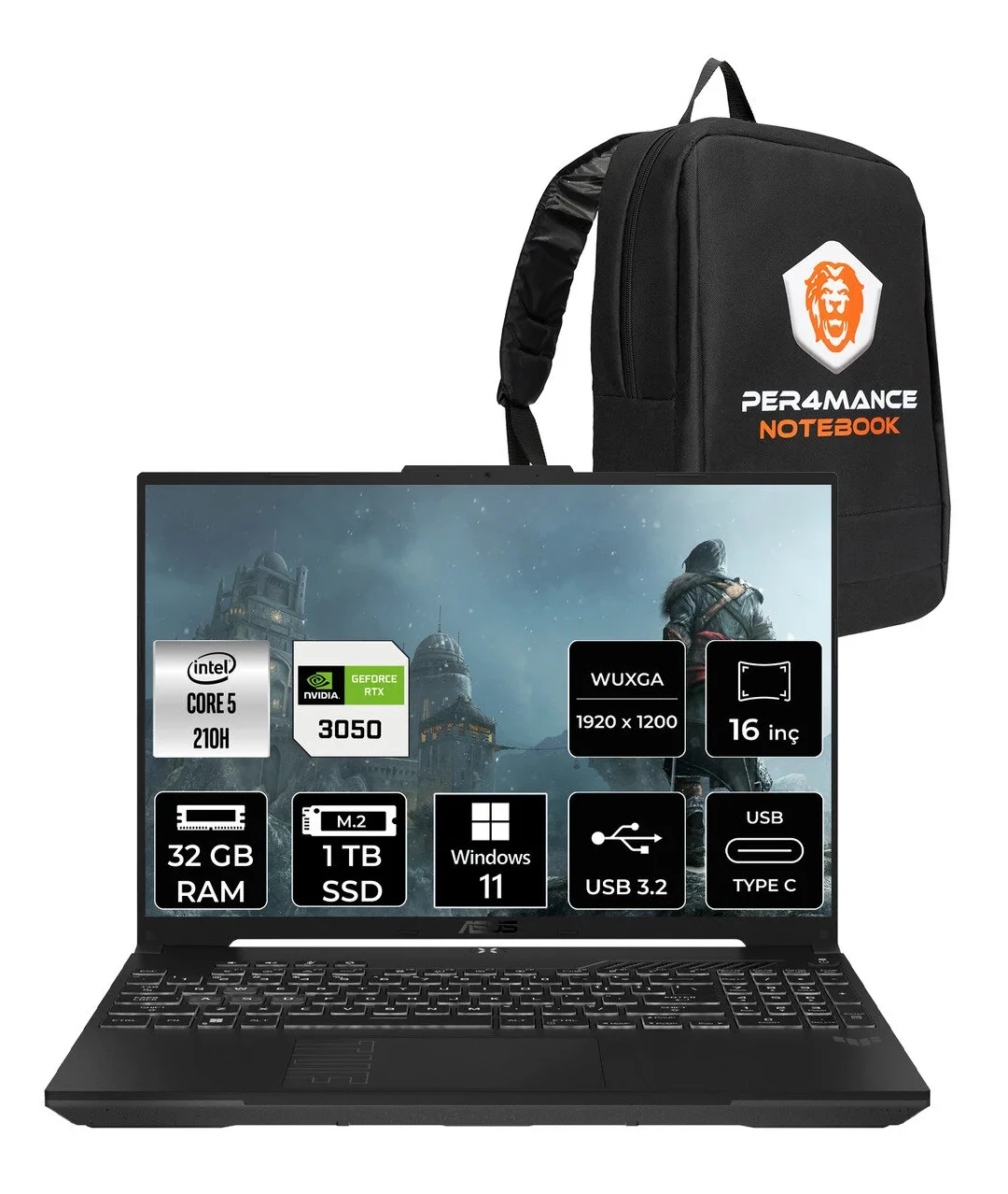 ASUS TUF Gaming F16 Core5 210H SSD RTX3050/ 16