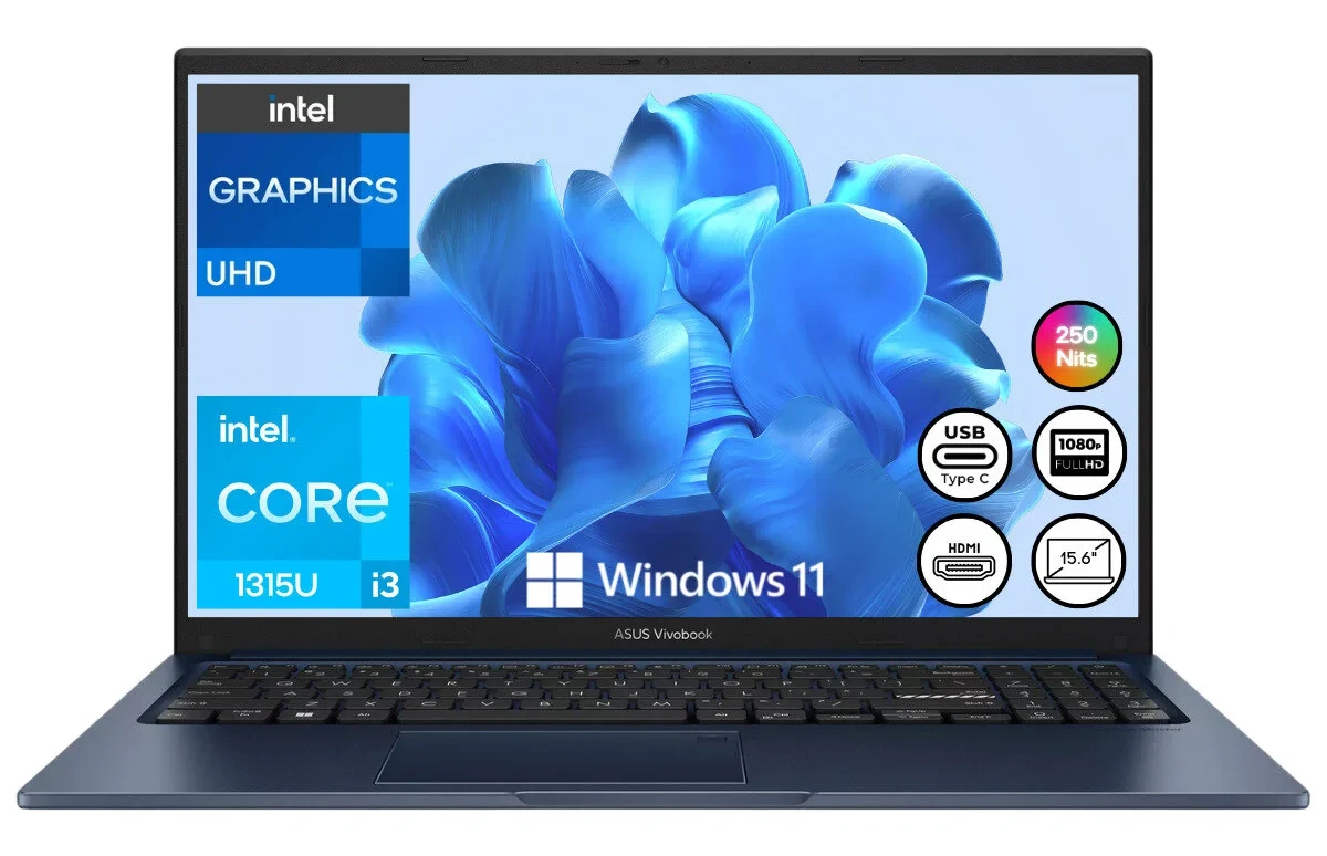 ASUS Vivobook 15 i3-1315U Intel UHD Graphics RAM SSD 15.6
