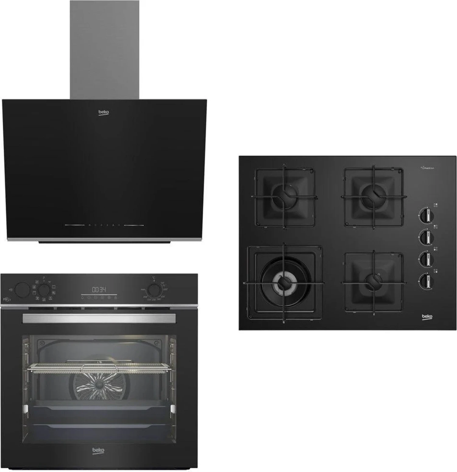 Beko Cam 9 Fonksiyonlu Buhar Destekli FitFry (AirFry Ankastre Set