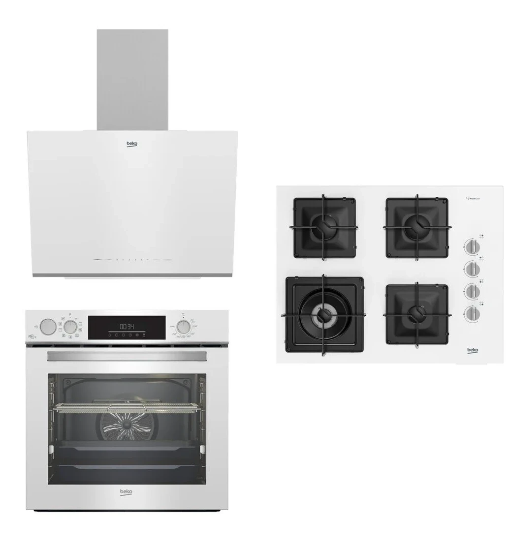 Beko Cam Buhar Destekli FitFry WOK Gözlü Ankastre Set