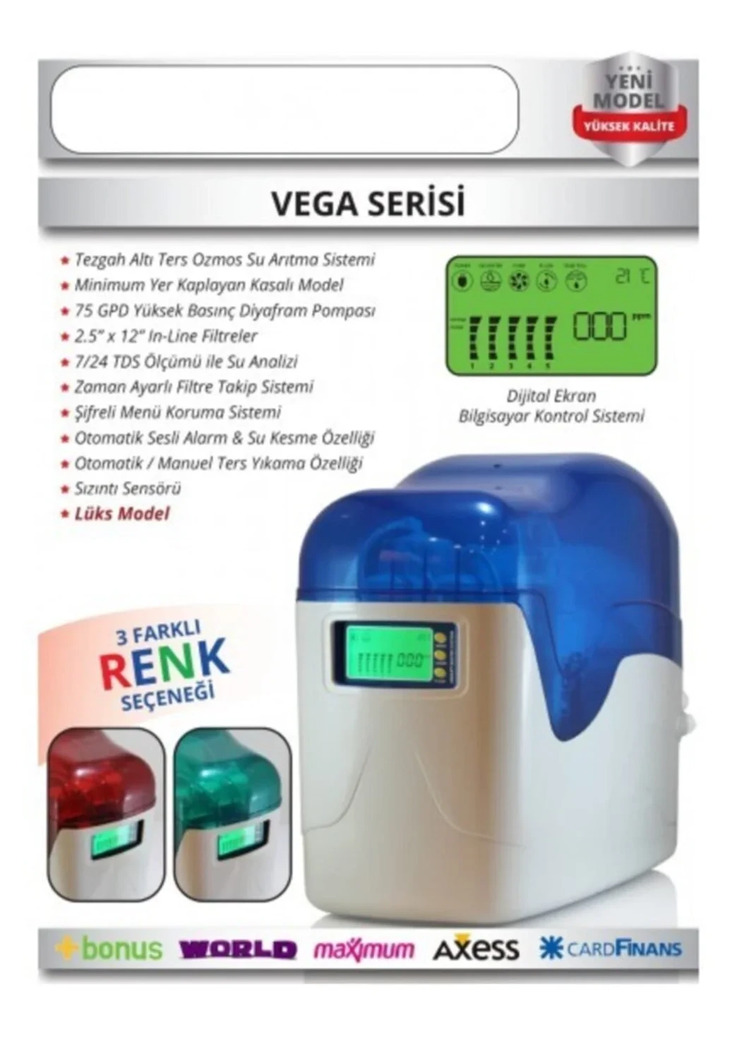 Bmb -40 Vega Plus Dijital Su Arıtma Cihazı Hafta Sonuna Özel