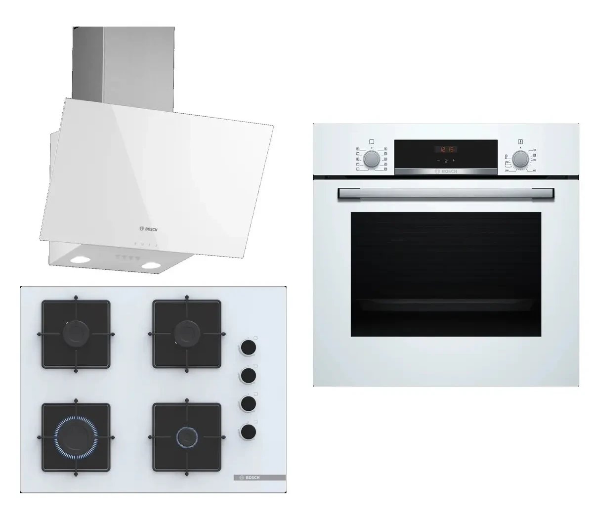 Bosch 3 Lü Ankastre Set 300 ( Hbf512bw1t – Pop7c2p31o – Dwk63pj20t )