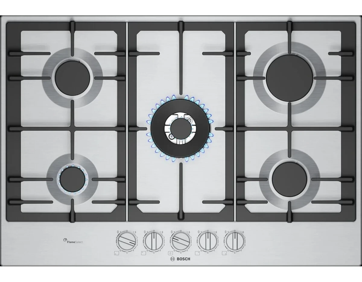 Bosch PCQ7A5I90 Serie 6 Gazlı Ankastre Ocak Paslanmaz çelik 75 cm