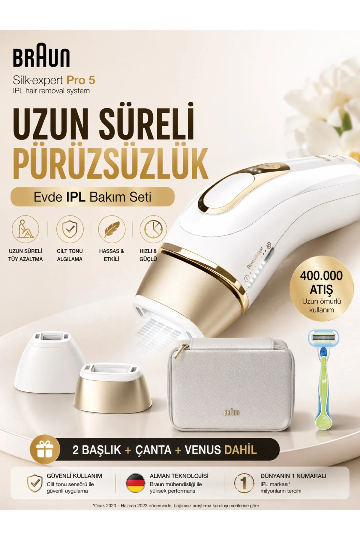 Braun Hassas Bölge Başlıklı Ve Taşıma Çantalı Ipl Lazer Epilasyon