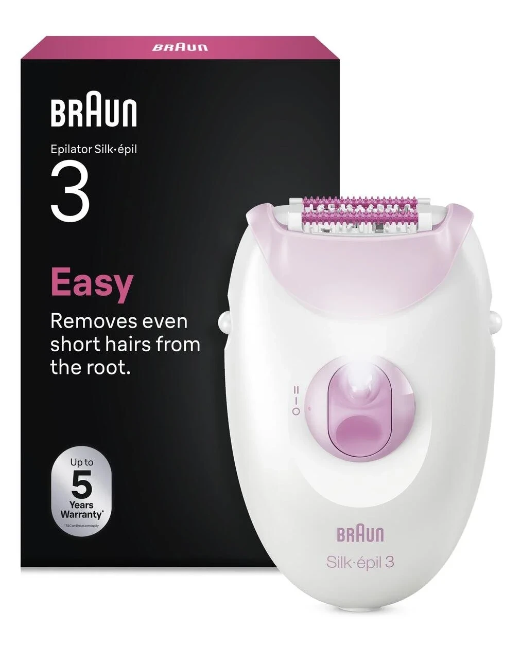 Braun Silk·épil 3 Kablolu Epilatör, Kalıcı Pürüzsüz Cilt, 3-000