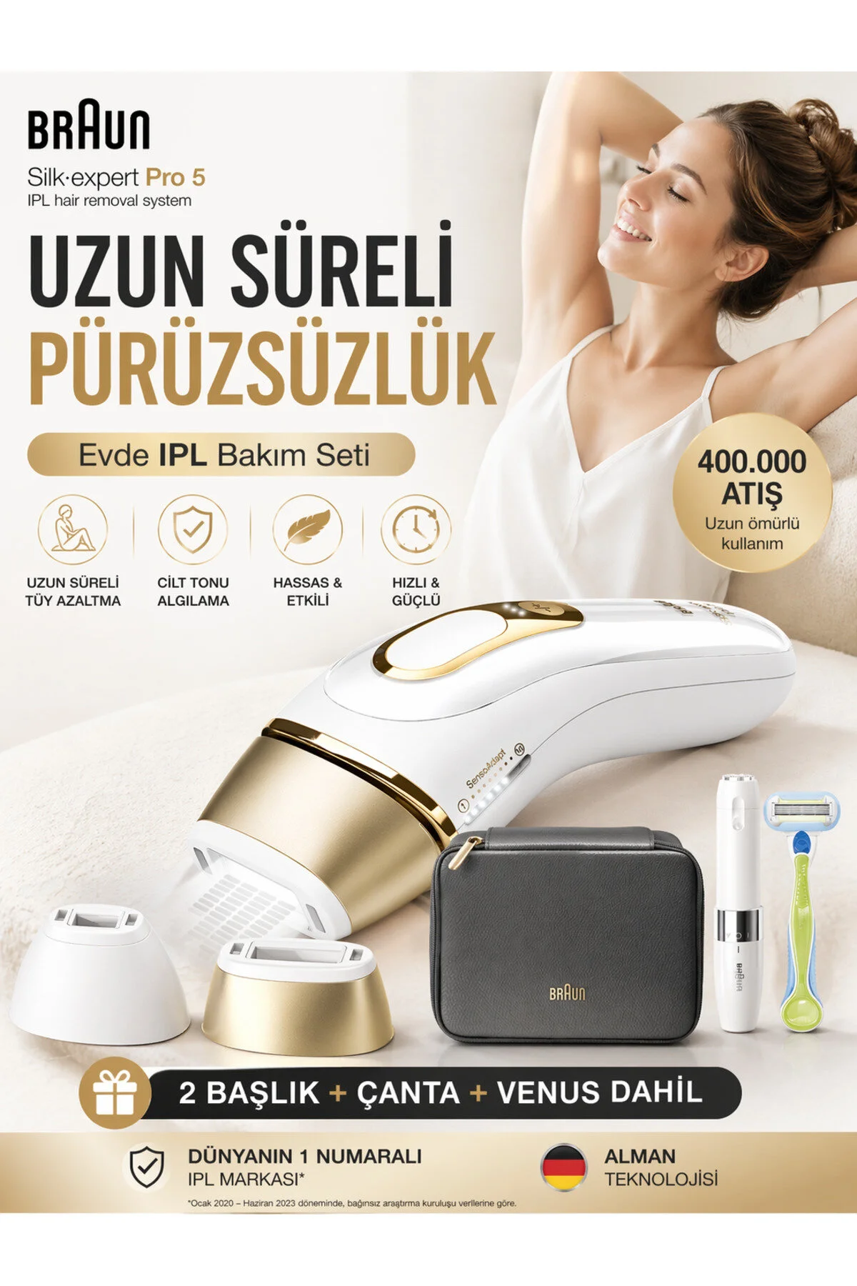 Braun Yeni Nesil Ipl Tüy Alma Cihazı Kablolu Lazer Epilasyon 2 Akıllı