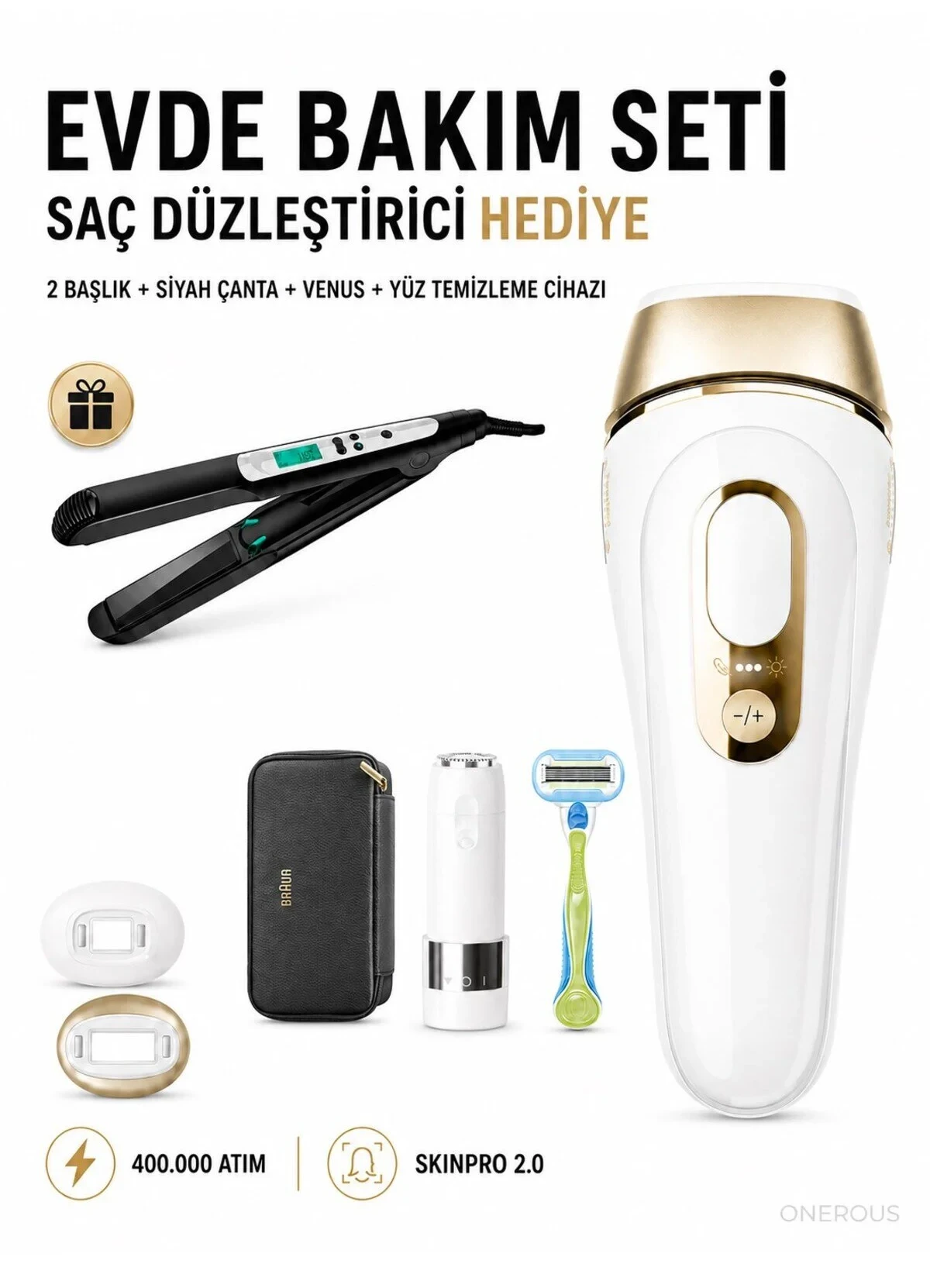 Braun Yüz, Vücut ve Hassas Bölgeler İçin IPL Epilasyon Cihazı