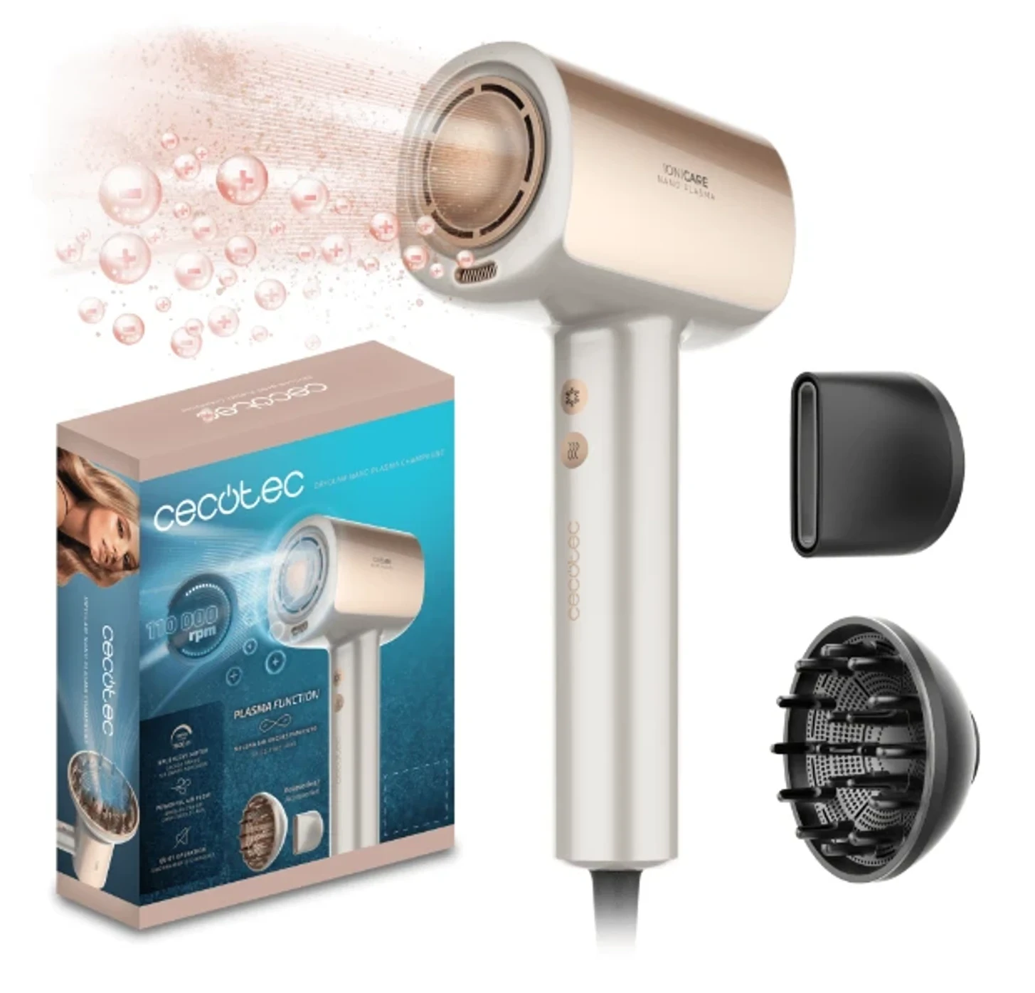 CECOTEC Dryglam Nano Plasma Champagne Saç Kurutma Makinesi Fön