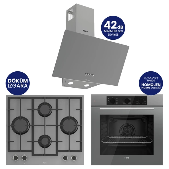 Chef Edition Turbolu 3’lü Ankastre Set QBL62CPR-LN388-D088SA