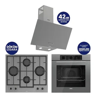 Chef Edition Turbolu 3’lü QBL62CPR-LN388-D088SA Ankastre Set