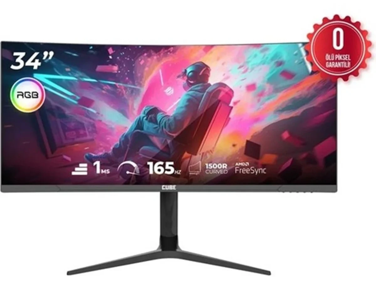 Cube PA-34V165C 34” 1MS 165HZ 2K 3440X1440 Pıvot Gaming Monitor