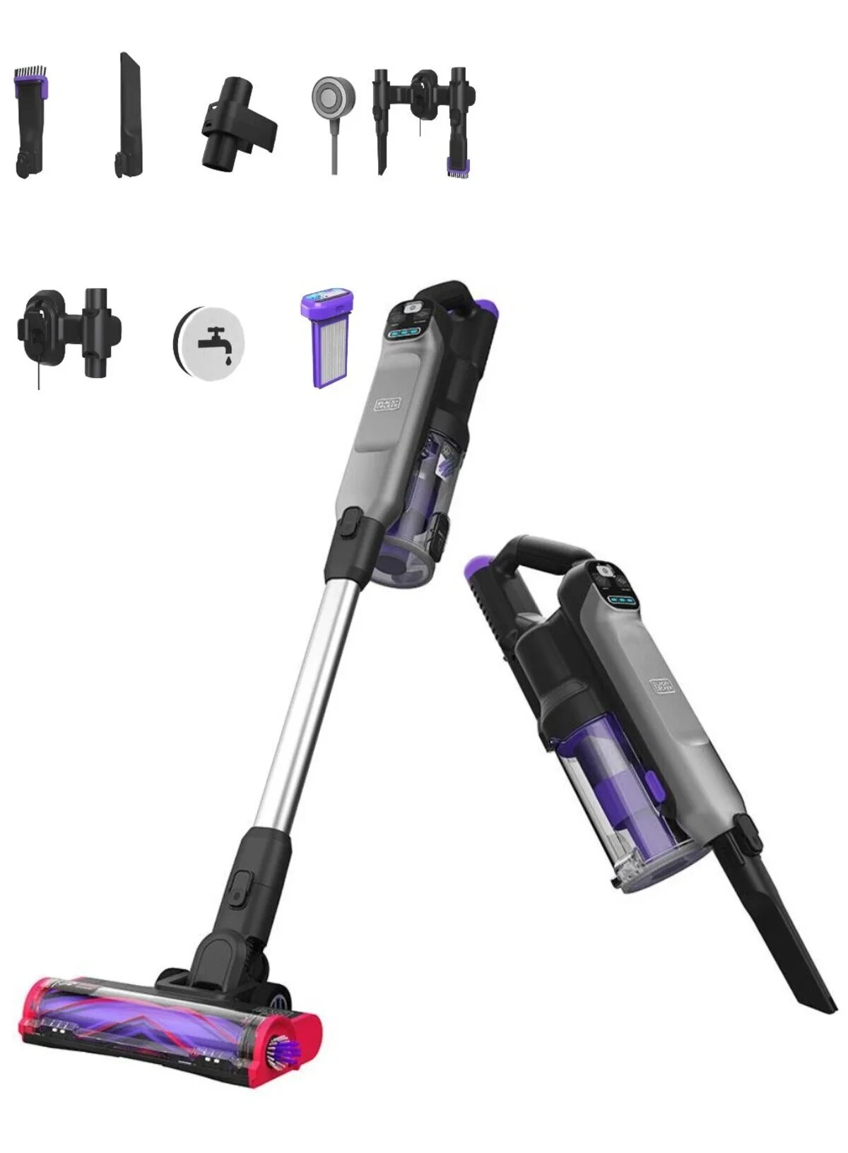 Decker Kablosuz Şarjlı Dikey Süpürge 21.6V Güçlü Emiş Performansı LED