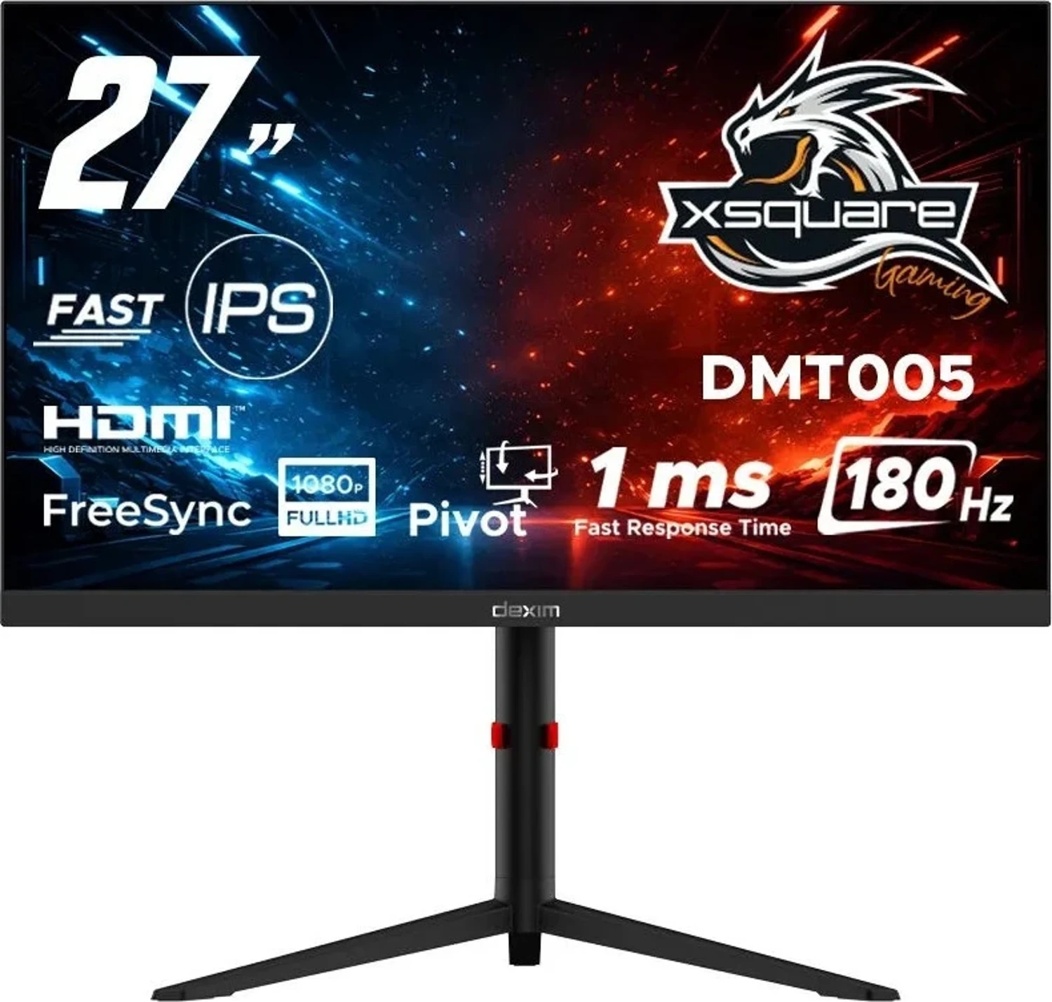 Dexim 27” 180Hz 1Ms (HDMI+DP) FreeSync Adaptive Sync Full HD Fast Monitör